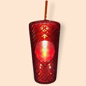 𝅺STARBUCKS Red jeweled 16 oz Christmas collection tumbler